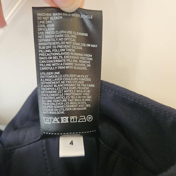 Uniqlo Women's Dark Navy Blue Faux Wrap Mini Skirt Minimalist Collegiate Size 8 - Picture 10 of 10